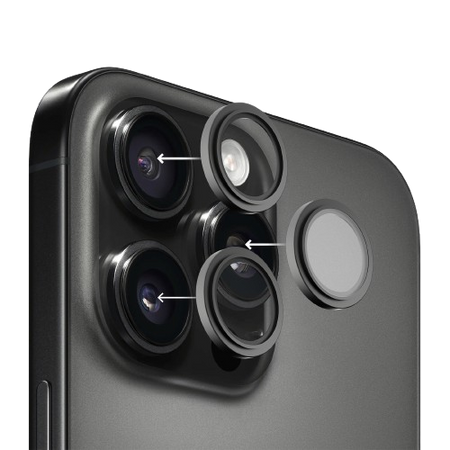 Apple iPhone 14/14 Plus camera lens glass black by Hammer Glass  